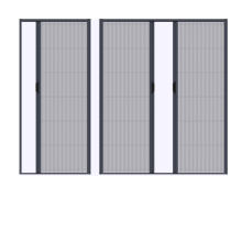 Invisible plisse insect door sliding pleated fly screen